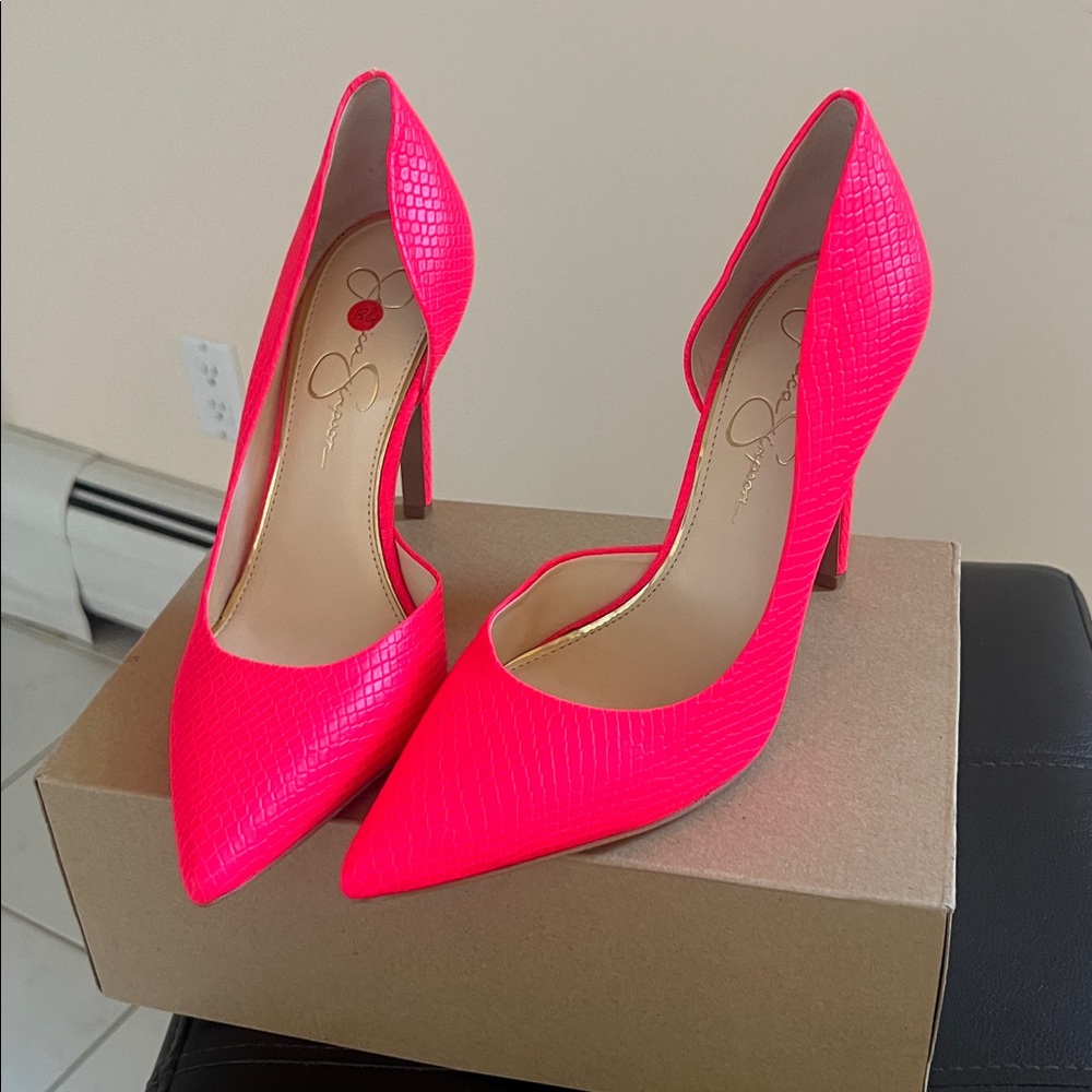 Jessica Simpson Claudette Laser Pink Heels